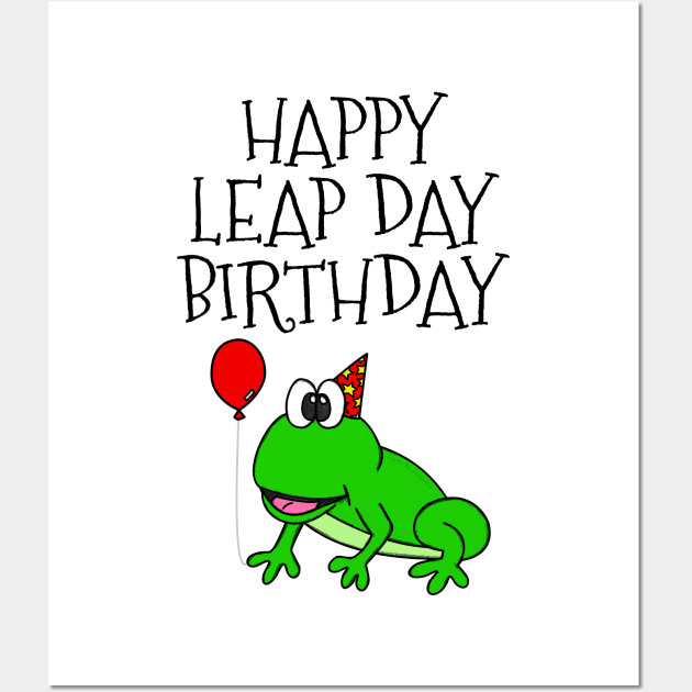 Happy Leap Day Birthday Frog 29 Feb 2024 Wall Art by doodlerob